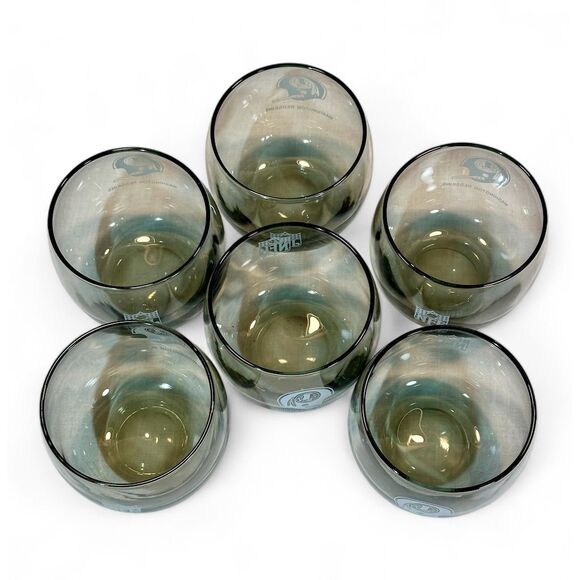 Vintage Washington Redskins NFL Smoke Gray Low-ball Barware, Set of 6, 1970-80s - Picture 9 of 11